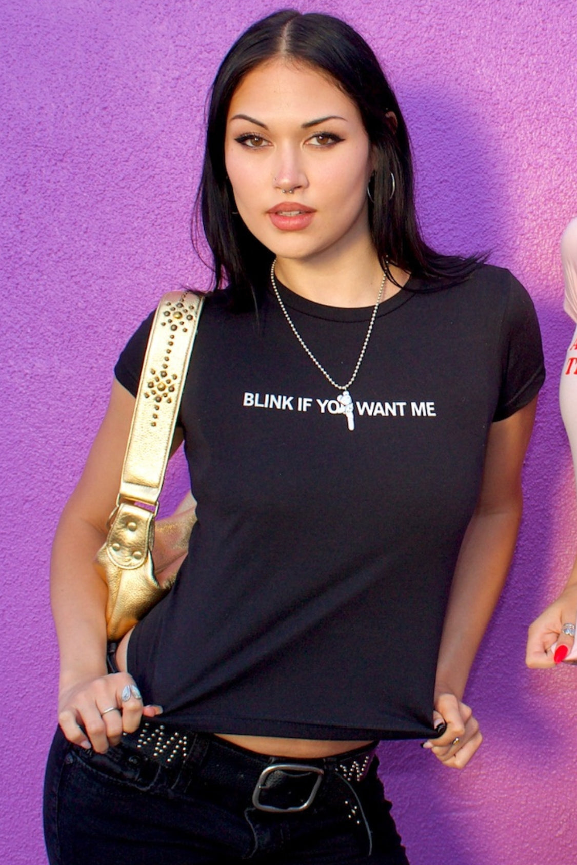 Blink If You Want Me Baby Tee – VIBE2K