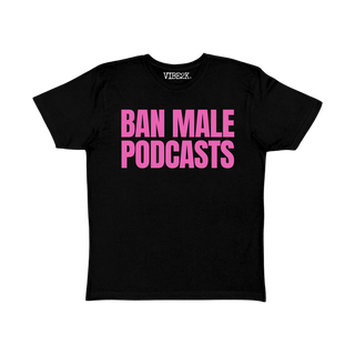 Ban Male Podcasts Pink/Black Baby Tee
