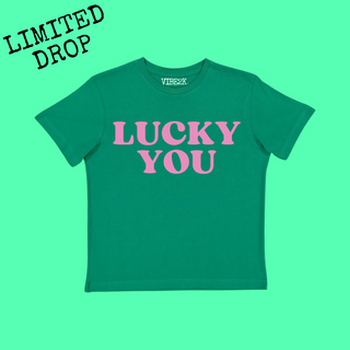Green Lucky Brand luck & love are free T-shirt women's size xl