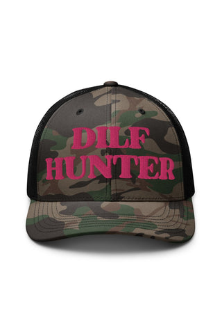 Dilf Hunter Embroidered Camo Trucker Hat