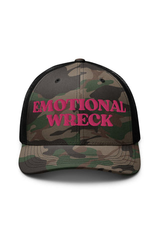 Emotional Wreck Embroidered Camo Trucker Hat