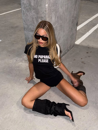 No Paparazzi Please Baby Tee
