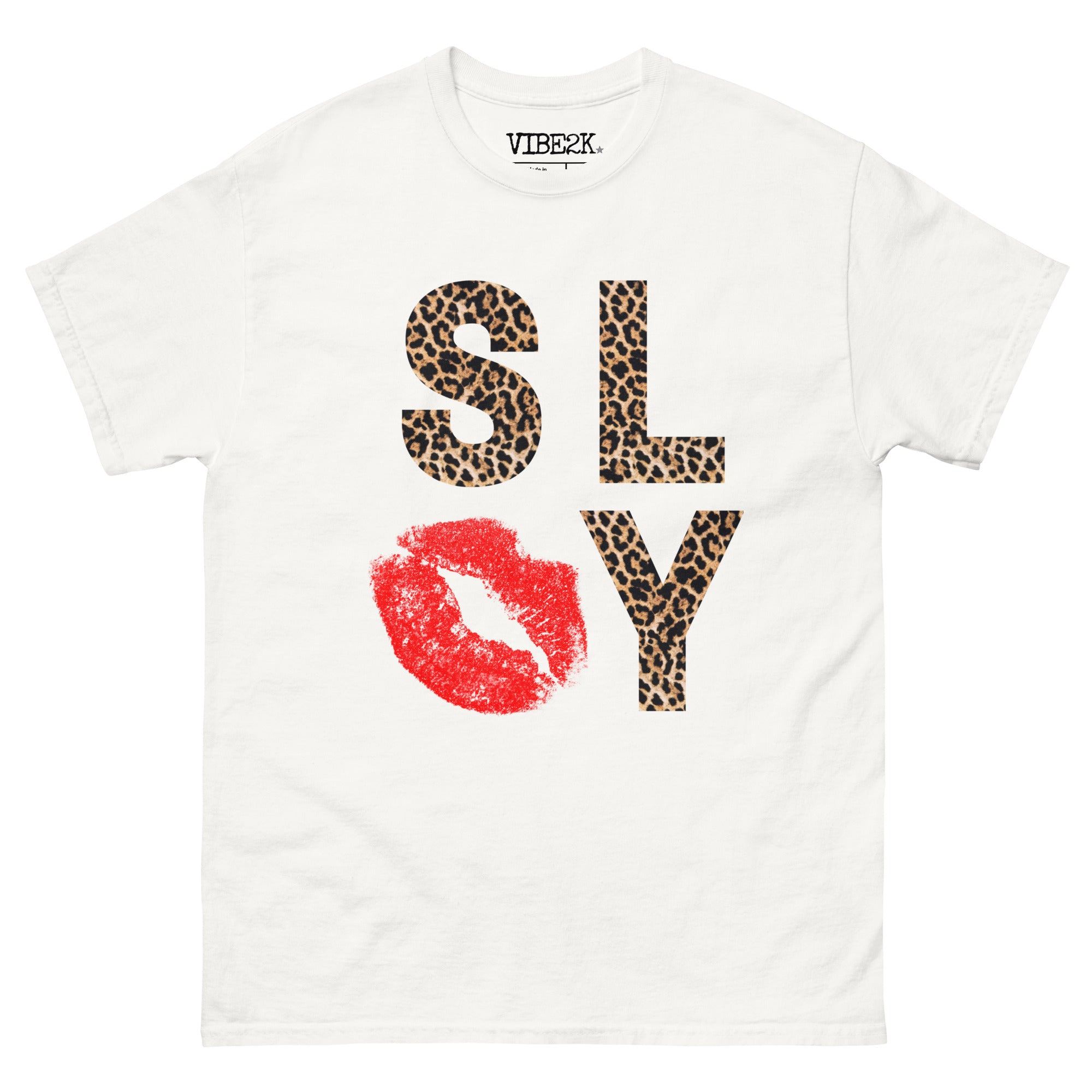 Beopjesk Women's Kiss Leopard Lip Graphic Tee – Sleeveless Round Neck Summer T-Shirt